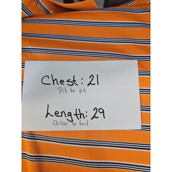 Walter Hagen Mens Essential Golf Performance Polo Shirt Orange Stripes Sz M - Picture 5 of 5